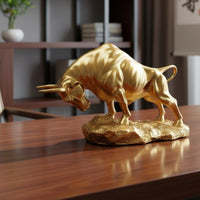 Resin Bull Statue Gift Idea Bull Resin Figurine Creature-Themed for Living Room