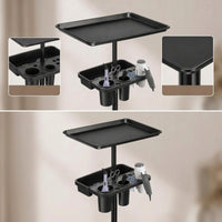 Salon Trolley Cart Mobile Rolling Salon Tray Extra Storage Trolley with Tool Holders for Hair Salons, Barber Shops