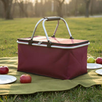 Foldable Outdoor Basket Lightweight Insulated Folding Basket Foldable Chiller Tote Waterproof Liner Large Capacity Food Tote