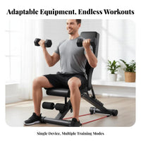 Adjustable Weight Bench Multi-Functional Adjustable Utility Bench with Pulley Fullphysique Training Sturdy Construction