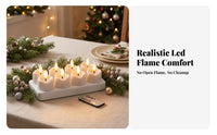 8 Pieces Rechargeable Tea Lights | Warm Yellow, Rechargeable Tea Lights with Charging Base, for Table Centerpieces