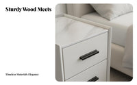 Nightstand with Drawers Space-Saving 2-Drawer End Table Compact Size for Renters