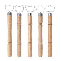 Ceramic Tool Set with Wooden Handle Stainless Steel Clay Cutter and 12 Cup Handle Mold Templates