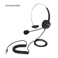 Over-the-Head Single-Ear Headset with Extendable Audio Pickup Professional Wired Call Center Headset Soft Hands-Unrestricted for Telemarketers, Offices