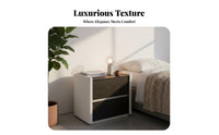 Bedside Storage Unit Light Luxury Aesthetic Nightstand Rounded Corners for Hotel