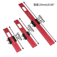 新款铝合金定位尺木工标尺划线尺角度尺16/20/30cm量规量具DIY