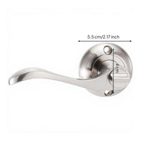 Keyless Bathroom Door Lock, Three-Lever Handle, Privacy Interior Lock, Zinc Alloy, Easy to Install, Suitable for Bedroom and Bathroom