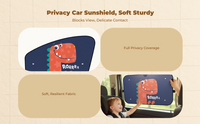 Retractable car window shade blocks sun