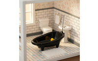 Realistic Design Doll Bathtub Polished Surfaces Miniature Bathtub Promotes Skill Development for Children, Dollhouse, Display, Photography