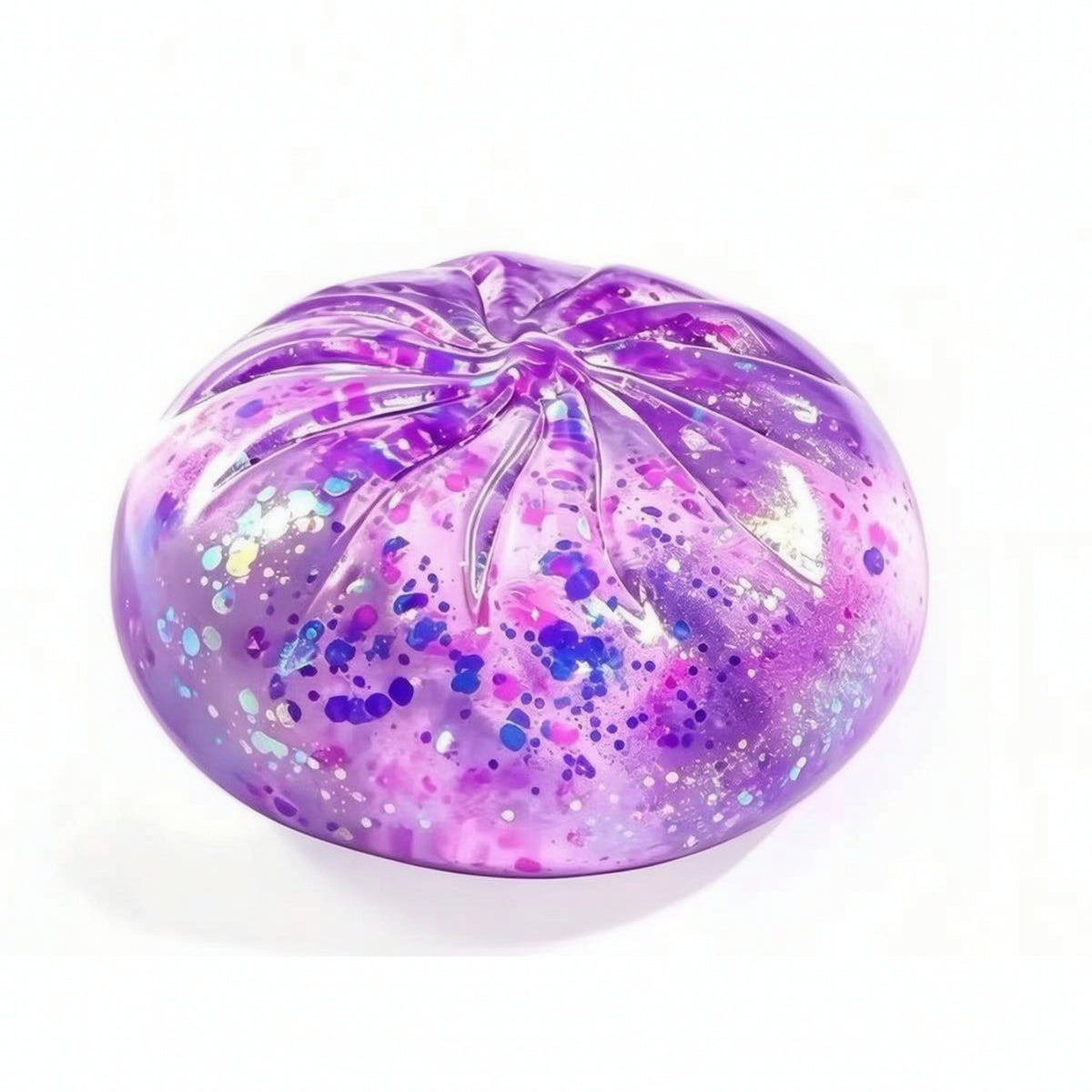 Squishy Toy with Glitter Slow-Rising Bun Squishy Stress Ball Translucent Jelly-Like for Fidgeters, Desk, Office