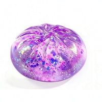 Squishy Toy with Glitter Slow-Rising Bun Squishy Stress Ball Translucent Jelly-Like for Fidgeters, Desk, Office