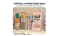 Expandable Bookend with Pen Holder Detachable Design Desk Organizer for Students