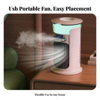 Quiet Operation Desktop Misting Cooler Low Noise Desktop Misting Fan 3 Speed Settings for Office, Bedroom, Dorm Room