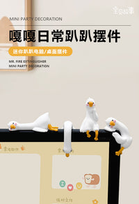 Cute Animal Figurine for Desk or Car - 'Tired Duck' Decorative Ornament
