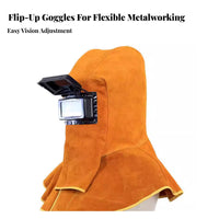 Leather Welding Hood Heat Resistant Flip Up Lens for Workshop