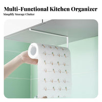 Under-Cabinet Paper Towel Rack Hanging Design Kitchen Roll Dispenser for Renters