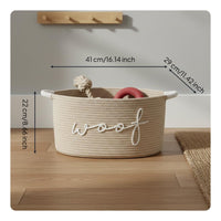 Woof Storage Basket With Handles Dog Toy Basket for Playroom