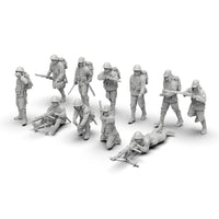 1/72二战兵人1/64怀旧小兵1/35士兵军人白模小摆件微缩兵人微型