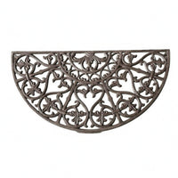 Cast Iron Door Mat Dark Bronze-Brown Metal Entry Mat Textured for Entryway