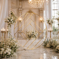 Round Metal Backdrop Frame Multi-Purpose Floor Standing Backdrop Stand Sturdy