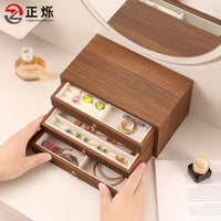 Vintage Wooden Multi-Layer Jewelry Box with Large Capacity