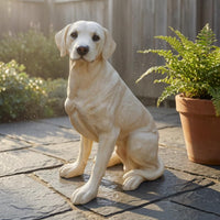 Seated Labrador Statue Floppy Ears Labrador Dog Sculpture Large Home Decoration