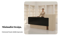 Commercial Checkout Counter Multi-Functional Modern Front Desk with Counter Spacious Storage Modern Front Desk for Receptionists, Office Lobby