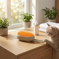 Pet Spray Brush with Foldable Handle Detangling for Dogs, Cats