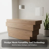 Modern Design Reception Counter Multi-Functional Cashier Desk Stable Structure Reception Counter with Storage Scratch-Resistant for Salon Team, Receptionists, Small Business Owners, Retail Retail Establishment, Medical Office, Lobby, Office