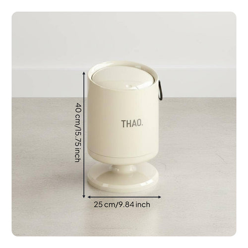 Press Top Trash Can Stylish Design Lidded Trash Can Odor Control for Bedroom