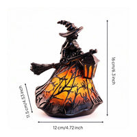 Halloween Witch Lamp Cutout Pattern Resin Witch Lamp USB Powered