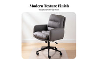 Armless Upholstered Rolling Chair Height Adjustable Desk Seat Ergonomic rear Support 360-Degree rotate for Teens, Women, Bedroom
