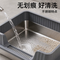 Stainless Steel Cat Litter Box, Extra Large, Thickened, Open Top, Anti-Splash, Easy to Clean, Corrosion-Resistant