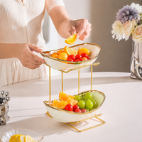 Afternoon Tea Cake Plate, 2-Tier, Ceramic, White, Hammered Pattern, For Birthday Parties