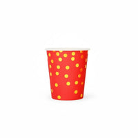 Red Foil Spot Tableware Set, Festive Party Supplies, Holiday