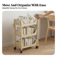 Rolling Storage Shelf Lockable Casters Multi-Layer Storage Trolley Easy Assembly