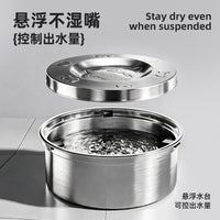 不锈钢狗狗饮水器不湿嘴悬浮水碗大狗碗漂浮喝水器猫咪大容量水盆