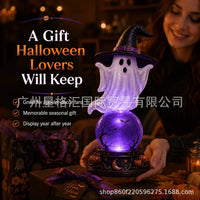 Halloween Raven Crystal Ball Lighted Decor