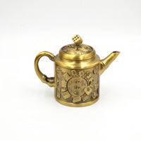 Brass Teapot Ornament Gold-Toned Teapot Ornament Embossed