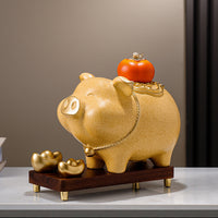 Chinese Zodiac Pig Money Box with Auspicious Design