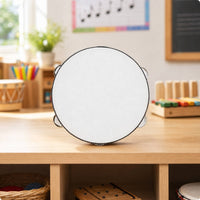 Tambourine Easy to Play Tambourine with Metal Jingling Discs Lightweight Hand Drum for Beginners, Young Children, Music Class, Classroom, Playroom