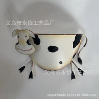 跨境新品彩绘小猪帆船造型壁挂花盆 户外家居墙面装饰 种植多肉花