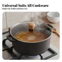 High Temperature Resistant 32cm Universal Wok Lid See-Through Design Tempered Glass Pot Lid Steam Vent for Home Cooks, Parents, Steaming, RV