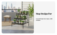 3-Tier Stepped Plant Shelf Stable Load-Bearing 3-Tier Plant Stand Heavy Duty