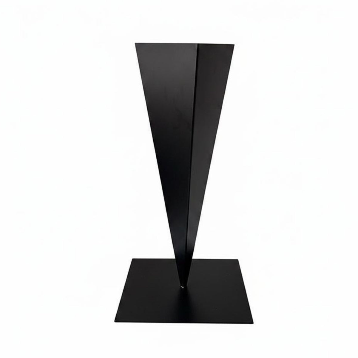 Black Iron Vase Modern Design Triangle Vase Stable Base