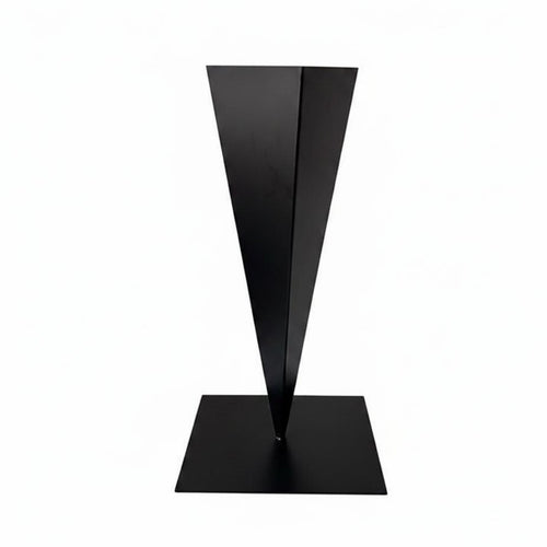 Black Iron Vase Modern Design Triangle Vase Stable Base