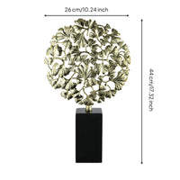 Ginkgo Leaf Sculpture Lustrous Tabletop Decor Modern-Luxe for Dining Table