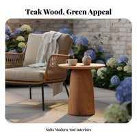 Waterresistant Small Round Accent Table sunlight-resistant Round Tripod Table Nordic Design outsidedoor Furniture Weather Resistant for Apartment Dwellers, Decor lovers, Balcony, Garden, Living Room, Backyard