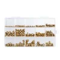 400PCS Nut Assortment Box with Double Diagonal Brass Hot Melt Nuts for Microelectronics Injection Molding
