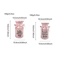 Pink Iron Vase Distressed Finish Vintage Style Vase Flared Top for Dining Table
